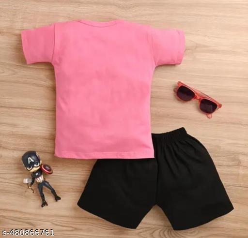 " Baby Boys & Baby Girls  Pink Dino T-shirt Shorts " - M Y V E L O R A