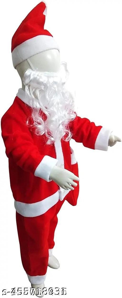 Kids Christmas Santa Dress premium Quality with Beard Bag and Cap low_ASP - M Y V E L O R A