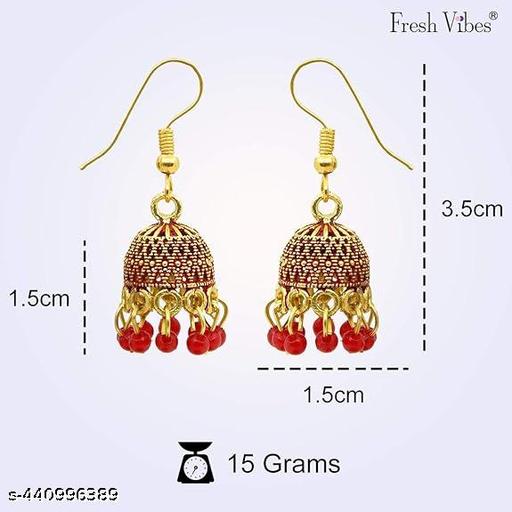 Fresh Vibes Golden Jhumka Earrings Combo for Women (Set of 6) - Small Size Classic Traditional Simple Hanging Jhumke Ear Rings Set - NJORA LUXURY FASHION