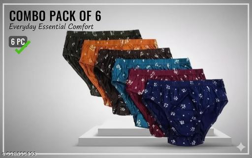 WOMEN'S COTTON SOFT PRINTED PANTY BRIEFS / HIPSTER FOR LADIES WOMENS UNDERWEAR COMBO MULTICOLOUR (PACK OF 6) - NJORA LUXURY FASHION
