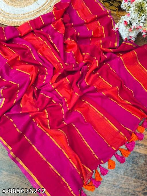 Soft khadi cotton saree  - NJORA LUXURY FASHION