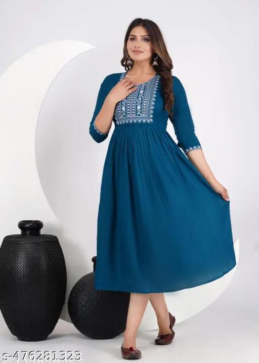 New Embroidery design kurti for women stylish and latest Breathable and Comfortable price 200-270/ sleeve 3/4 Sizes S-3XL - NJORA LUXURY FASHION