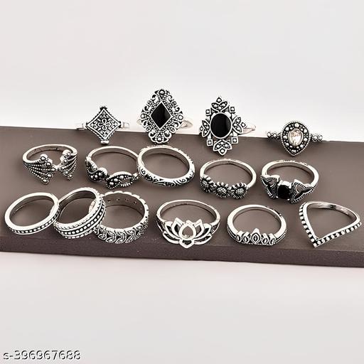 Fashion Latest Stylish silver plated Finger Rings for Women and Girls combo - NJORA LUXURY FASHION