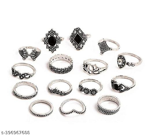 Fashion Latest Stylish silver plated Finger Rings for Women and Girls combo - NJORA LUXURY FASHION