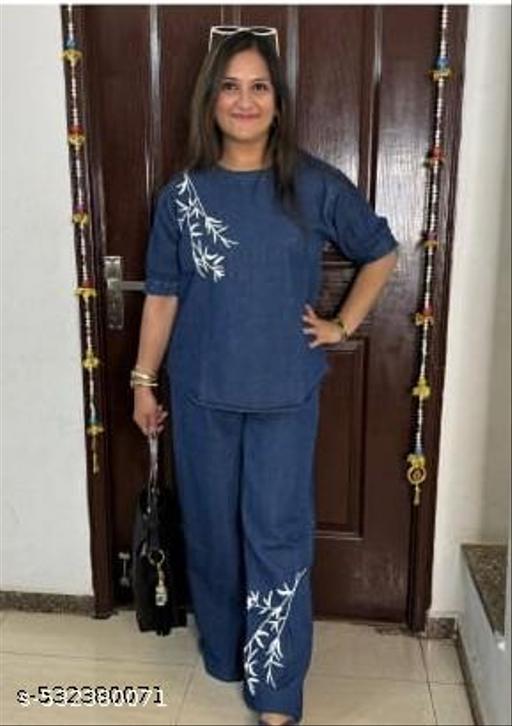 Stylish Women’s Embroidery Denim Set – 2-Piece – Ideal For 5'4" Inch Height - NJORA LUXURY FASHION
