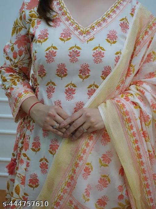 Trendy Fashionable Women Kurta Sets And Duppata In Orange - NJORA LUXURY FASHION
