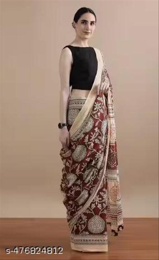 Jaipuri Hand Block Printed Daily Wear Soft Cotton Mulmul Saree ,Sanganeri Cotton Mulmul Saree, Indigo Print saree,Bagru Cotton Saree, Batic / Batik Print Cotton saree In Super Fine 92*80 Fabric Quality With Unstitched Attached Blouse Piece for Woman All Occasions Saree. - NJORA LUXURY FASHION