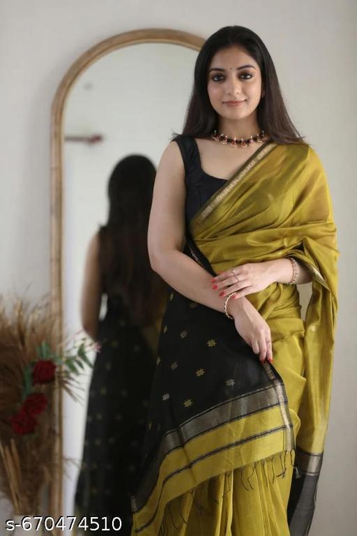 Pretty Cotton Silk Saree With Charming Blouse Piece - NJORA LUXURY FASHION