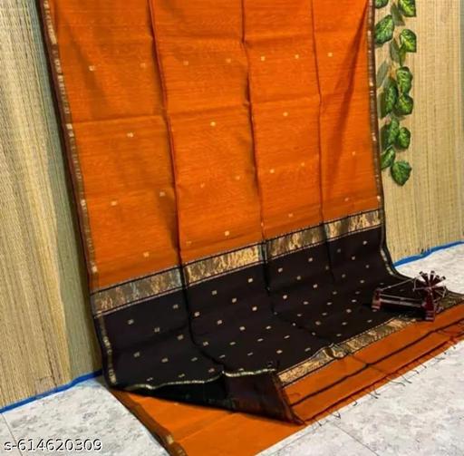 Fantabulous Cotton Silk Saree With Embellished Blouse Piece - NJORA LUXURY FASHION