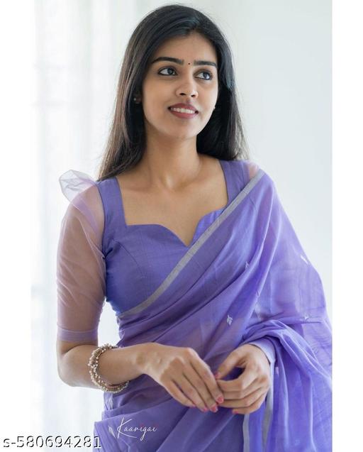 Lavender Banarasi Soft Semi Silk Saree With Blouse Piece For Womens - NJORA LUXURY FASHION