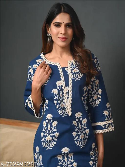HN BLUE LACE | Printed Kurti For Festivals | Women Printed Kurta | New Kurti | Stylish Kurti | Party Wear | Women Latest Kurti | Women Rayon Floral Printed Straight Kurti/Kurta - NJORA LUXURY FASHION