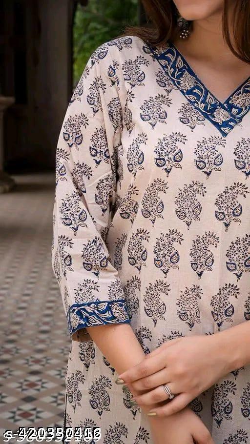 Women Printed Pure Cottan Short Kurta  - NJORA LUXURY FASHION