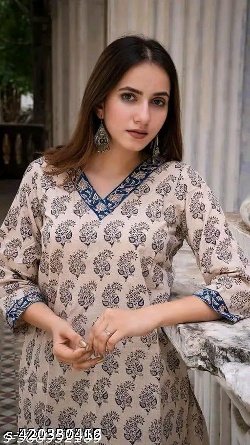 Women Printed Pure Cottan Short Kurta  - NJORA LUXURY FASHION