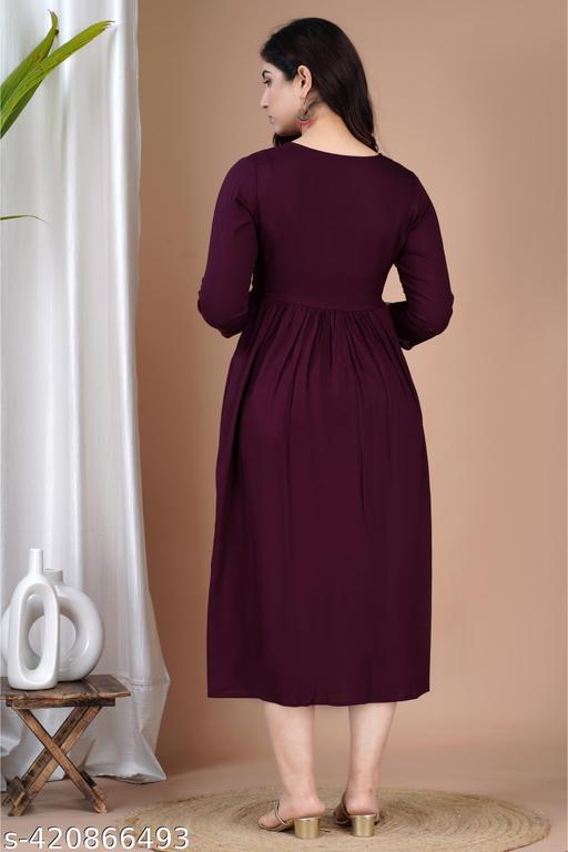 Feeding Maternity Kurti Both Side Zip Anarkali Kurta & Kurtis Zipper dress Beautiful Embroidery - NJORA LUXURY FASHION