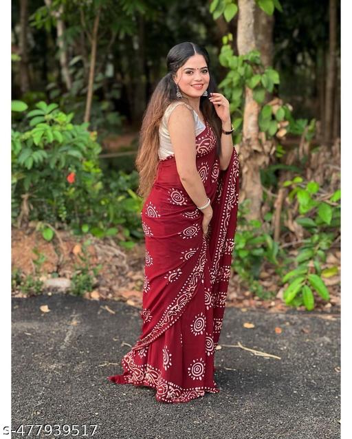 Mul Cotton Hand Block Printed Saree - NJORA LUXURY FASHION