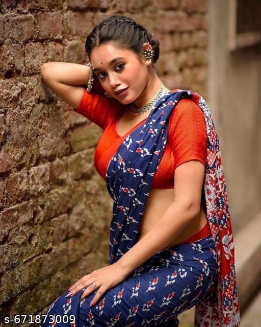 JAIPURI PRINT Cotton Mulmul Saree With Matching Blouse Piece - NJORA LUXURY FASHION