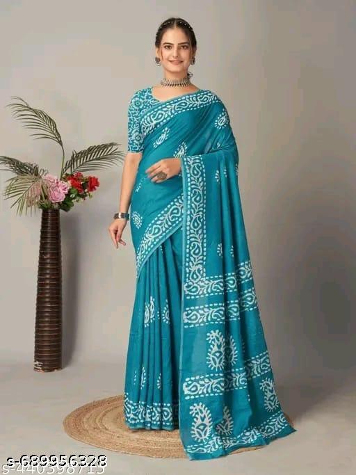 Pure Cotton Saree with Price| 100% Cotton Saree | Mulmul Cotton Saree | Daily Wear Cotton Saree | Batik Print Pure Cotton - NJORA LUXURY FASHION
