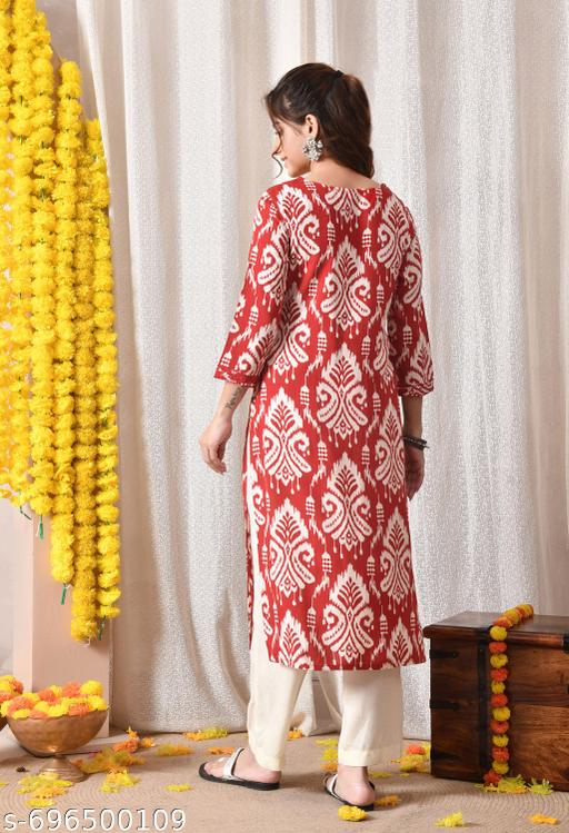  EMB IKAT MAROON YOK KURTA - NJORA LUXURY FASHION