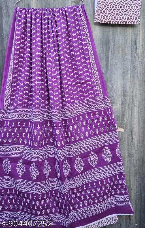 Jaipuri Hand Block Printed Soft Cotton Mulmul Saree ,latest cotton mulmul saree,Sanganeri Cotton Malmal Saree, Bagru Cotton Saree, Batic / Batik Print Cotton saree In Super Fine 92*80 Fabric Quality With Attached Blouse Piece for Woman - NJORA LUXURY FASHION