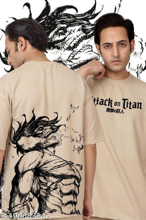  Men’s Oversized T-Shirt | Cotton Blend Fabric | Anime Graphic Print | Relaxed Comfortable Fit | Casual Wear Men