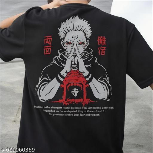 MENS OVERSIZE TSHIRT | RYOMEN SUKUNA | JUJUTSU KAISEN | LOOSE & BAGGY FIT | HALF SLEEVE ANIME ROUND NECK TSHIRT - Home