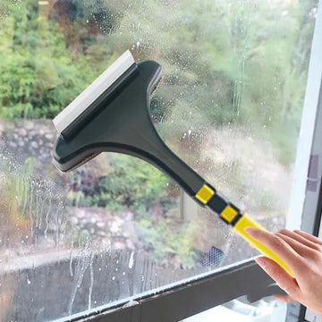 2-in-1 Mesh Cleaning Brush & Wiper with Extended Handle – Window Cleaner