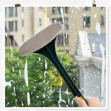 2-in-1 Mesh Cleaning Brush & Wiper with Extended Handle – Window Cleaner - offerbuy