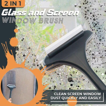 2-in-1 Mesh Cleaning Brush & Wiper with Extended Handle – Window Cleaner - offerbuy