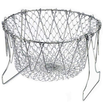 Foldable Stainless Steel Chef Strainer Basket - 12 in 1 Kitchen Tool - offerbuy