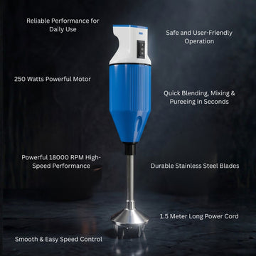ZADAP RHB-121 250W Hand Blender | Dual Hot & Cold Blending (Blue) - offerbuy