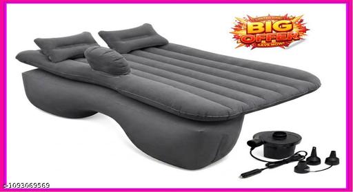 Portable Inflatable Car Air Mattress Bed with Electric Pump and Pillows – Universal Backseat Travel Sleeping Pad for Camping, Road Trips, and Long Drives (Grey)    - offerbuy
