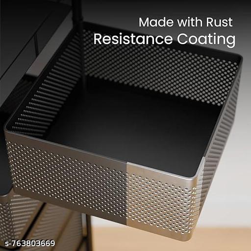 NEXANEST Kitchen Trolley with Castor Wheels | Foldable Kitchen Accessories/Organizer Rack/Shelf - offerbuy