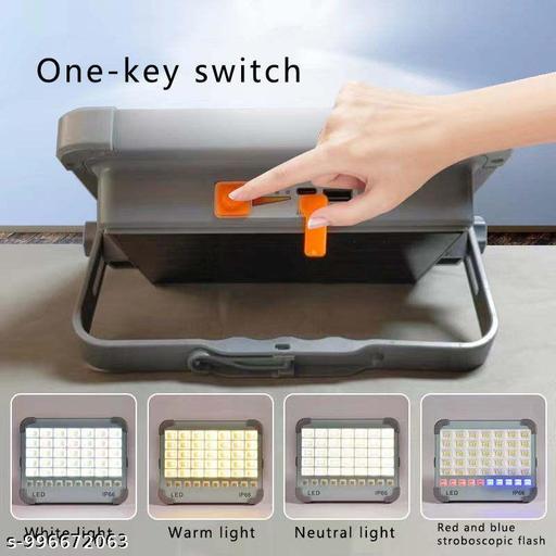 Solar LED New Flood Light 100W, 5000mAh Rechargeable Battery, 10000LM Brightness, Outdoor & Work with USB Charging & 5 Modes – Portable Metal Camping Lamp for Garage, Farm, Fishing, Emergency - offerbuy