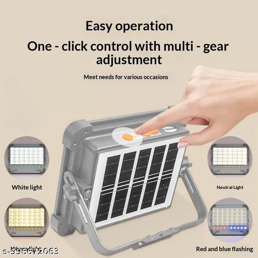Solar LED New Flood Light 100W, 5000mAh Rechargeable Battery, 10000LM Brightness, Outdoor & Work with USB Charging & 5 Modes – Portable Metal Camping Lamp for Garage, Farm, Fishing, Emergency - offerbuy
