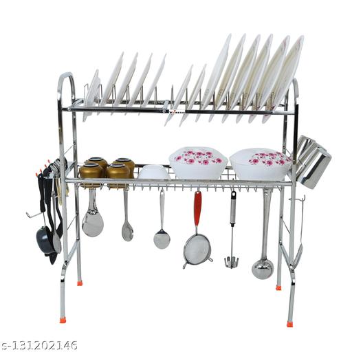 WINSTAR Stainless Steel Over Sink Dish Drainer Rack | Space Saving Dish Drying Rack | Plate Cutlery Stand | Kitchen Utensil Rack | Kitchen Organizer (30 x 28 inches) - offerbuy