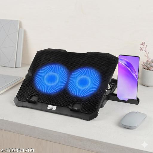 Laptop CoolIing Stand Ergonomic # Adjustable Height # 2 USB Ports # 2 Fan Cooling Pad - offerbuy