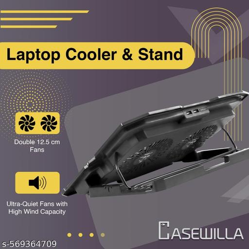Laptop CoolIing Stand Ergonomic # Adjustable Height # 2 USB Ports # 2 Fan Cooling Pad - offerbuy