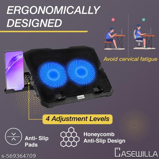 Laptop CoolIing Stand Ergonomic # Adjustable Height # 2 USB Ports # 2 Fan Cooling Pad - offerbuy