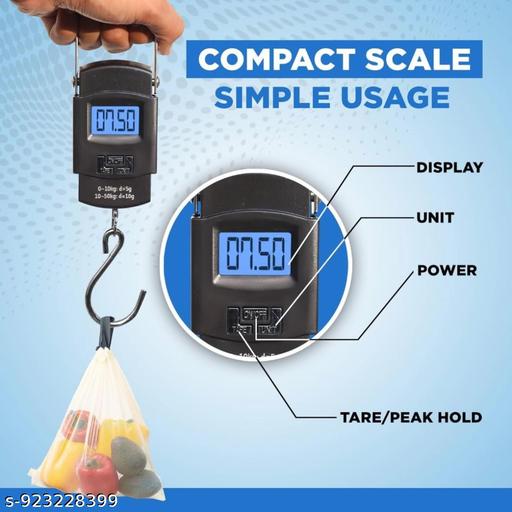 Hanging Weight Machine Electronic Portable Digital LED Screen Luggage Weighing Scale, 50 kg/110 Lb For Multi-Purpose Use - Pathoos 