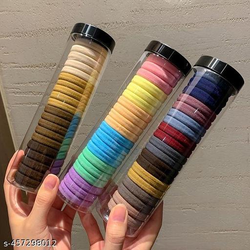 60PCS Elastic Hair Ties, Seamless Hair Band, Ponytail Holder No Crease Damage, Elastic Cotton Bands for Women's Hair, Hair Scrunchies for Thick Thin Hair, Hair Accessories for Women (RANDOM COLOUR) - Piktocart
