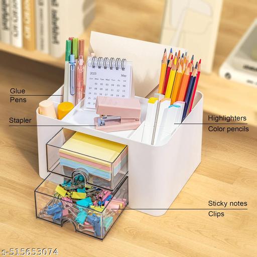 Desk Organizer, Office Supplies and Desk Accessories, Kids Office Desk Organizer with Drawer, Multifunction Desk Organizer, Pen Holder ₹348 - Piktocart