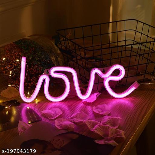 Love Neon LED Light Sign, Pink, USB Powered, Table & Room Decoration Night Light, Romantic Gift best use for any decoration (Pink) - Piktocart
