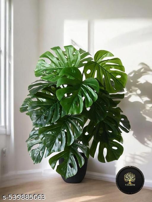 Artificial Monstera Plant | 18 Long Leaves | 60 CM Long | without Pot - Piktocart