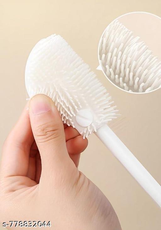 Multifunctional  Bottle Brush Cup Brush with Round Hook, Flexible, and Durable Cleaning Brush for Bottles, Cups, and Kitchenware Soft Bristles White - Piktocart