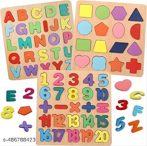 KidoBrains Wooden ABCD Learning Board for Kids | Puzzles Set | Educational Toy for Toddlers, 2+ Years-Develops Fine Motor Skills,Creativity, & Early Learning (Alphabets-Numbers-Shapes) - Piktocart