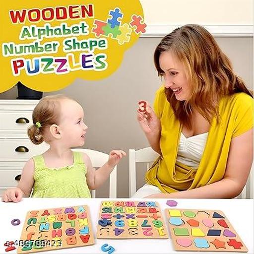 KidoBrains Wooden ABCD Learning Board for Kids | Puzzles Set | Educational Toy for Toddlers, 2+ Years-Develops Fine Motor Skills,Creativity, & Early Learning (Alphabets-Numbers-Shapes) - Piktocart