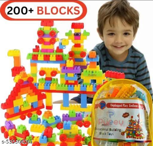 PUREEY Plastic Building Blocks for Kids Building Blocks Toy for Kids Puzzle Games for Kids-DIY Toys for Children Educational & Learning Toy for Kids, Girls & Boys -200 Pcs, Multi - Piktocart