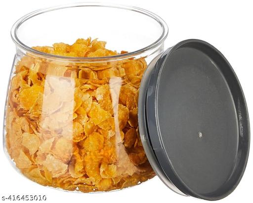 Airtight Handi Shape Container Jar for Kitchen - 900ml Jar Set for Kitchen Storage - Unbreakable Plastic Jar with Air-Tight Design (Set Of 6) - Piktocart