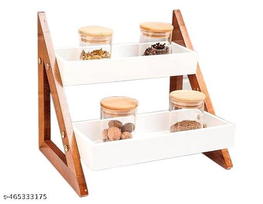 Wooden Multipurpose Kitchen Organizer Stand Shelf Holder Storage Rack  - Piktocart