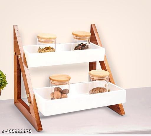 Wooden Multipurpose Kitchen Organizer Stand Shelf Holder Storage Rack  - Piktocart